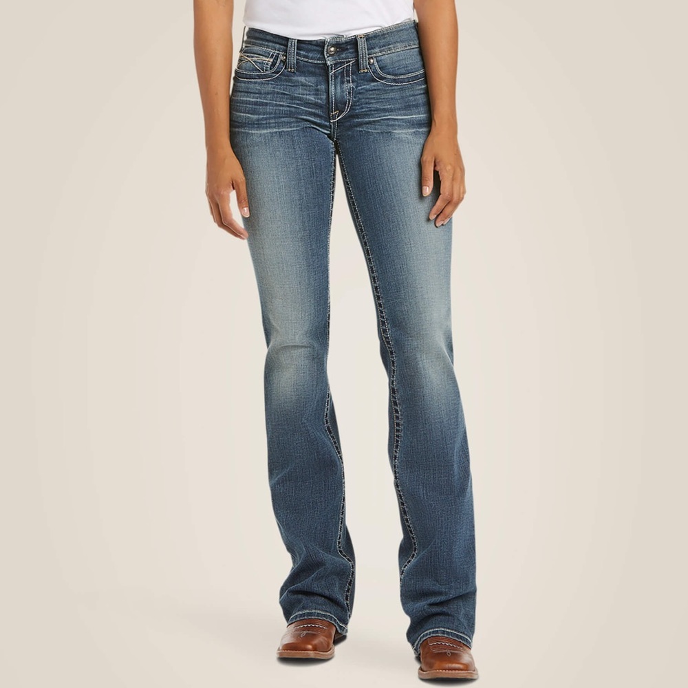 Ariat R.E.A.L. Mid Rise Stretch Whipstitch Boot Cut Jean